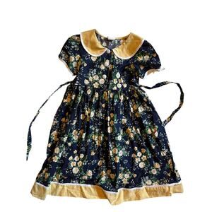 Floral Vintage Girls Cotton Smocked Dress Rare Editions 6-12mo